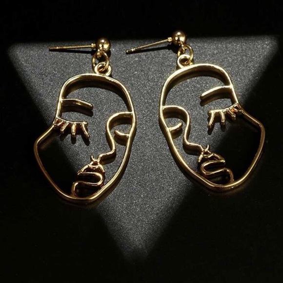 Abstract Face Earrings - Picture 4 of 5